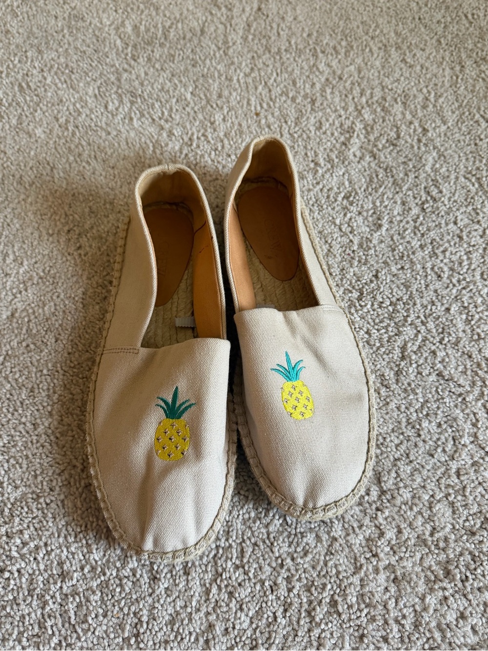J. Crew Pineapple Espadrilles Slip-On Shoes - Cream